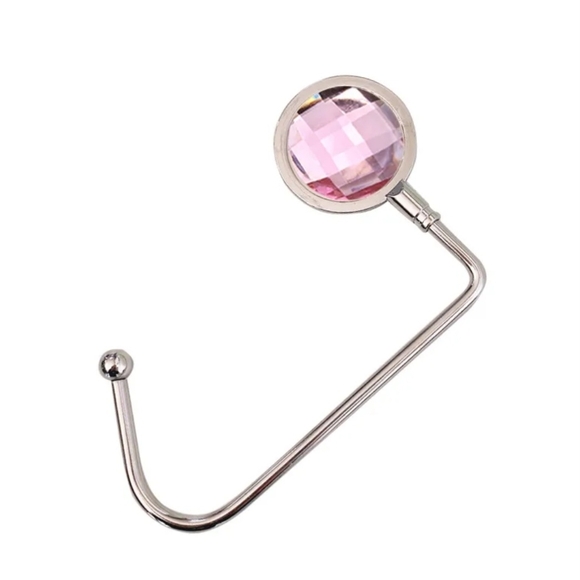 Purse Hook Rhinestone In Pink - Picture 1 of 10